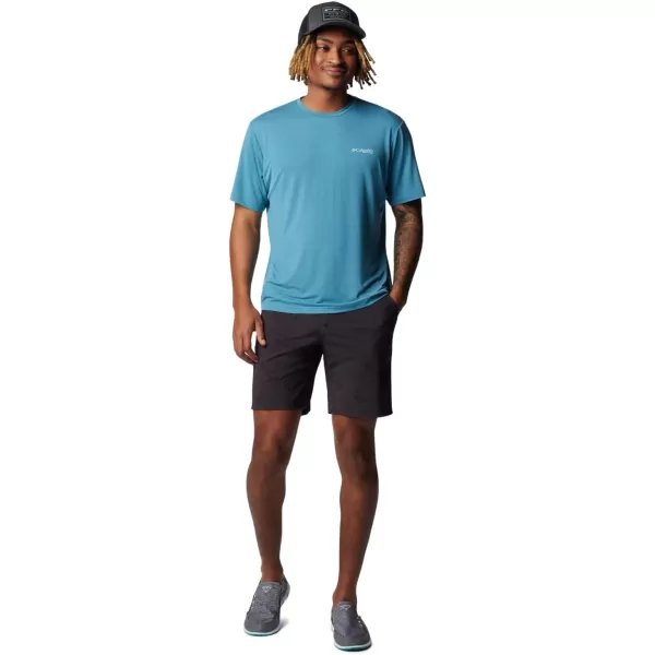 Columbia Mens PFG Uncharted Tech Tee Short SleeveCanyon Blue Easy Breezy