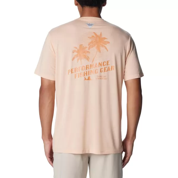 Columbia Mens PFG Uncharted Tech Tee Short SleevePeach Fizz Easy Breezy