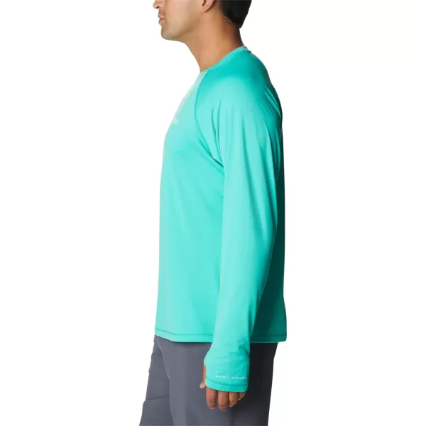 Columbia Mens PFG Zero Rules Ice Ls ShirtElectric Turquoise