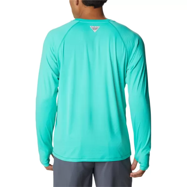 Columbia Mens PFG Zero Rules Ice Ls ShirtElectric Turquoise