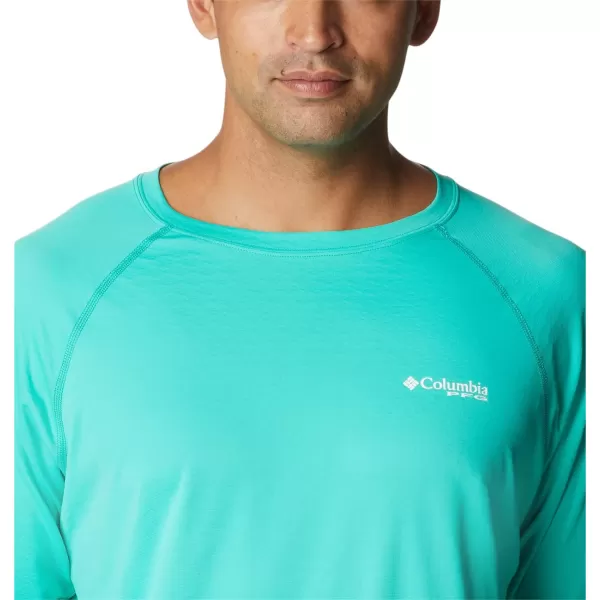 Columbia Mens PFG Zero Rules Ice Ls ShirtElectric Turquoise