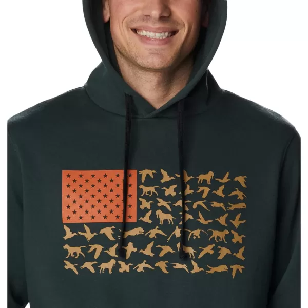 Columbia Mens PHG Game Flag Ii HoodieDark ForestSahara Waterfowl Flag