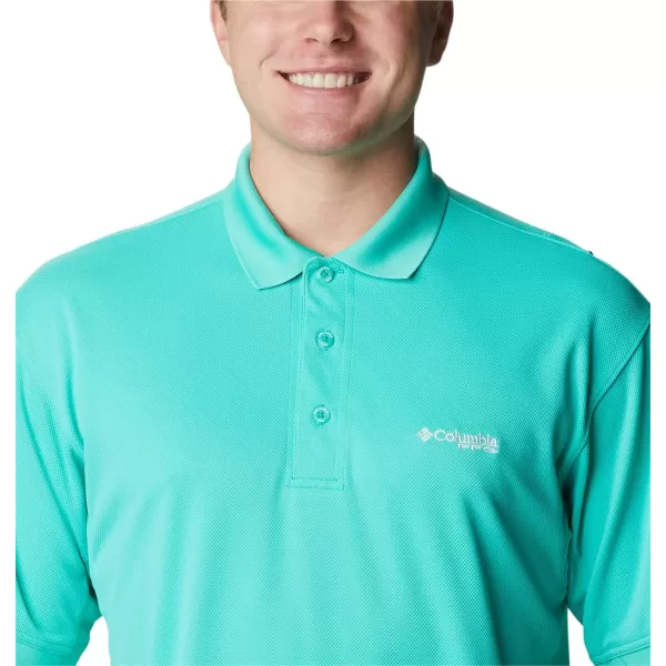 Columbia Mens Perfect Cast Polo ShirtBig Electric Turquoise