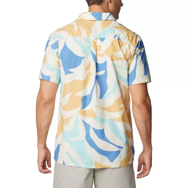 Columbia Mens Pine Canyon Short SleeveChalk Floristic