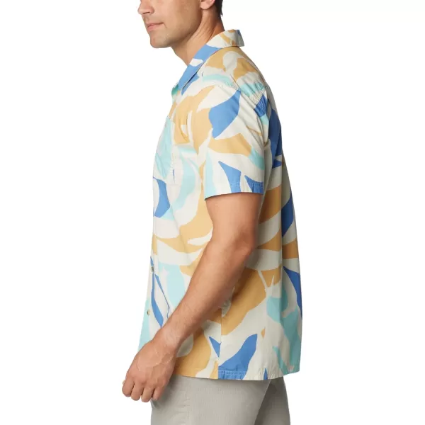 Columbia Mens Pine Canyon Short SleeveChalk Floristic