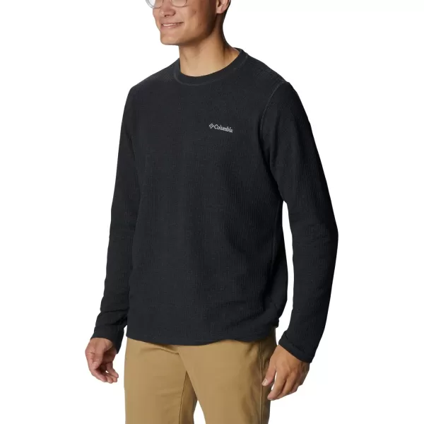 Columbia Mens Pine Peak Ii Waffle Long Sleeve CrewBlack Heather