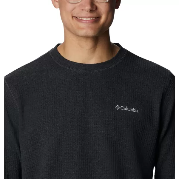 Columbia Mens Pine Peak Ii Waffle Long Sleeve CrewBlack Heather