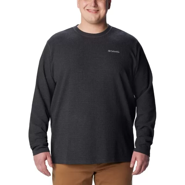 Columbia Mens Pine Peak Ii Waffle Long Sleeve CrewBlack Heather