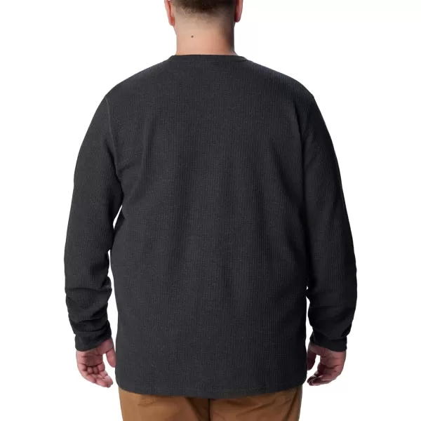 Columbia Mens Pine Peak Ii Waffle Long Sleeve CrewBlack Heather