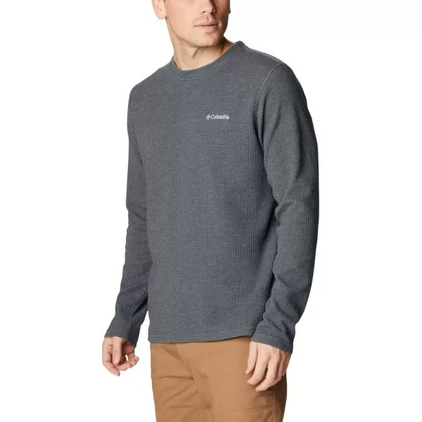 Columbia Mens Pine Peak Ii Waffle Long Sleeve CrewCity Grey Heather