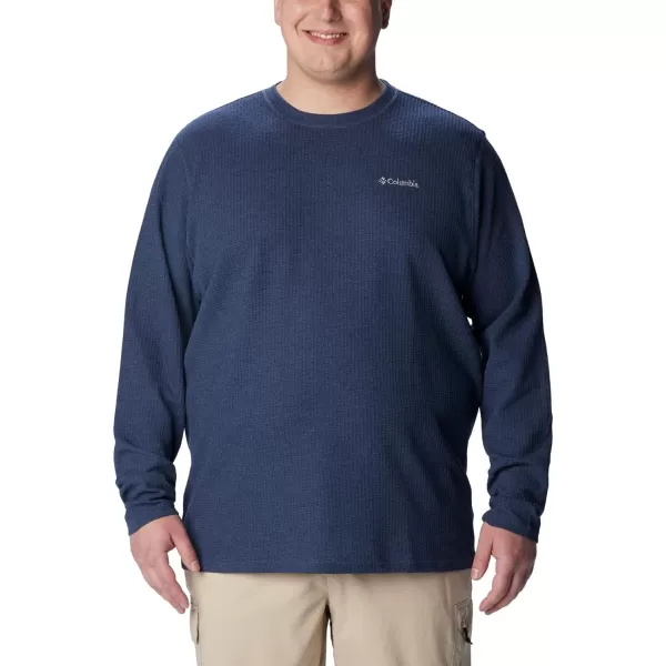 Columbia Mens Pine Peak Ii Waffle Long Sleeve CrewCollegiate Navy Heather