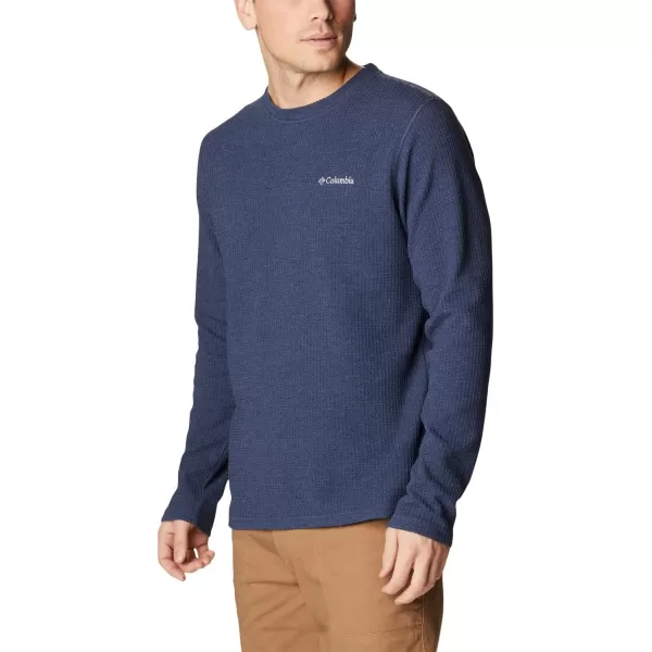 Columbia Mens Pine Peak Ii Waffle Long Sleeve CrewCollegiate Navy Heather