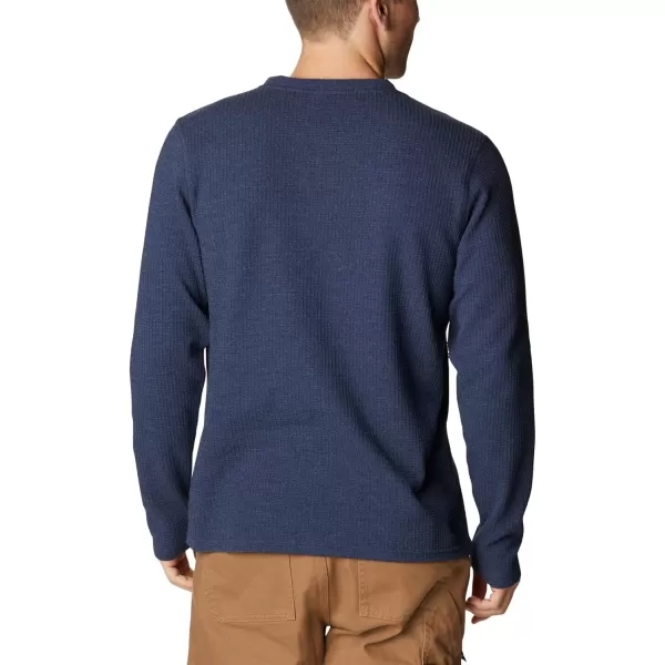 Columbia Mens Pine Peak Ii Waffle Long Sleeve CrewCollegiate Navy Heather