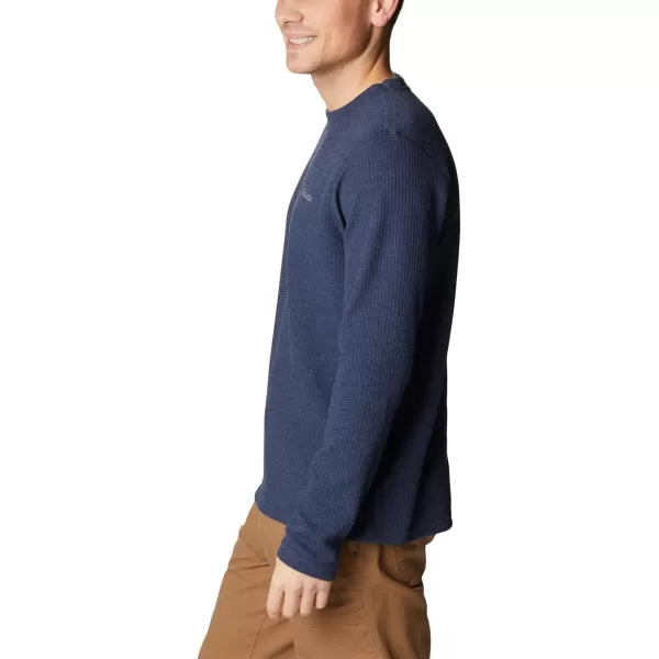 Columbia Mens Pine Peak Ii Waffle Long Sleeve CrewCollegiate Navy Heather