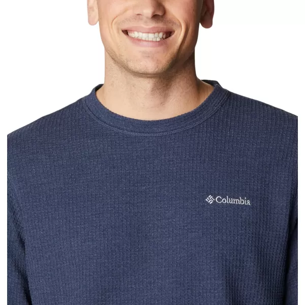 Columbia Mens Pine Peak Ii Waffle Long Sleeve CrewCollegiate Navy Heather