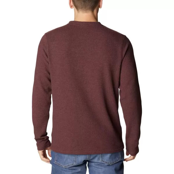 Columbia Mens Pine Peak Ii Waffle Long Sleeve CrewElderberry Heather