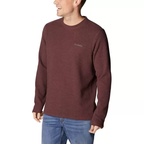 Columbia Mens Pine Peak Ii Waffle Long Sleeve CrewElderberry Heather