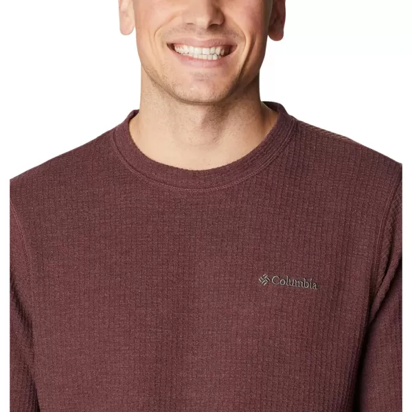 Columbia Mens Pine Peak Ii Waffle Long Sleeve CrewElderberry Heather