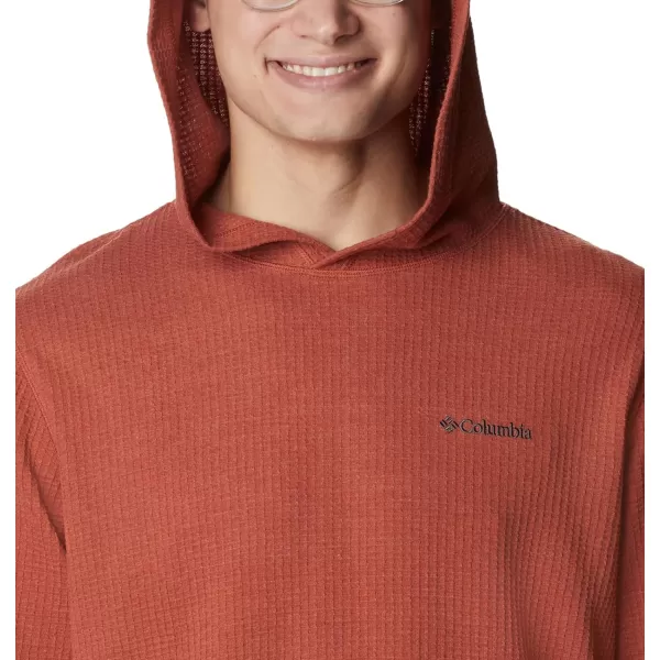 Columbia Mens Pine Peak Waffle HoodieWarp Red Heather