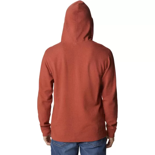 Columbia Mens Pine Peak Waffle HoodieWarp Red Heather