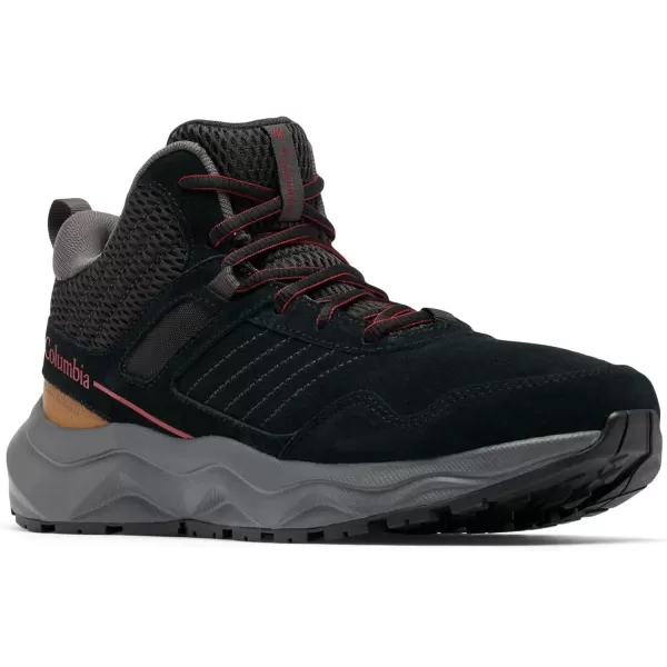 Columbia Mens Plateau Venture Mid Hiking ShoeBlackRed Element