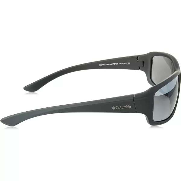 Columbia Mens Point Reyes Rectangular SunglassesMatte BlackSmoke