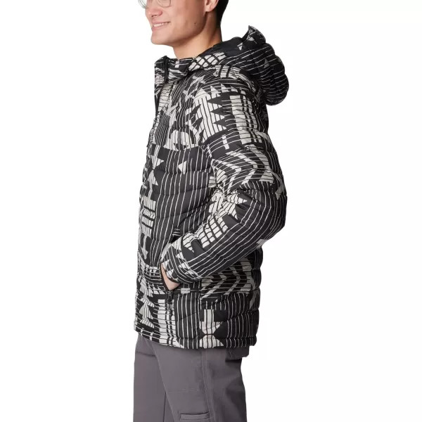 Columbia Mens Powder Lite Hooded JacketBlack Passages Print