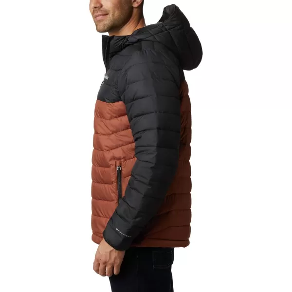 Columbia Mens Powder Lite Hooded JacketDark AmberBlack