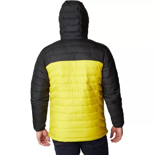 Columbia Mens Powder Lite Hooded JacketLaser LemonBlack