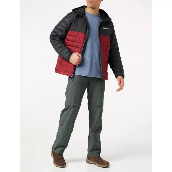 Columbia Mens Powder Lite Hooded JacketRed JasperShark