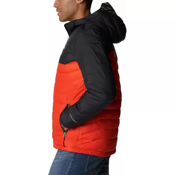 Columbia Mens Powder Lite Hooded JacketRed QuartzShark