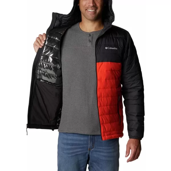 Columbia Mens Powder Lite Hooded JacketRed QuartzShark