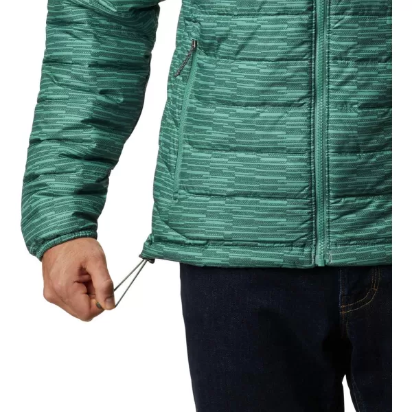 Columbia Mens Powder Lite Hooded JacketThyme Green Columns