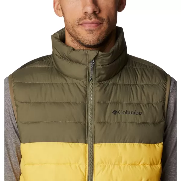 Columbia Mens Powder Lite VestGolden NuggetStone Green