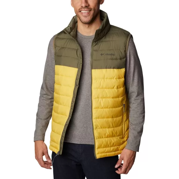 Columbia Mens Powder Lite VestGolden NuggetStone Green