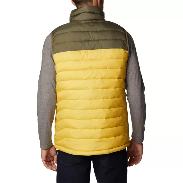 Columbia Mens Powder Lite VestGolden NuggetStone Green