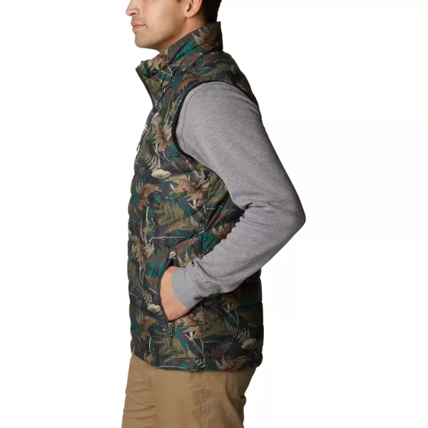 Columbia Mens Powder Lite VestSpruce North Woods Print