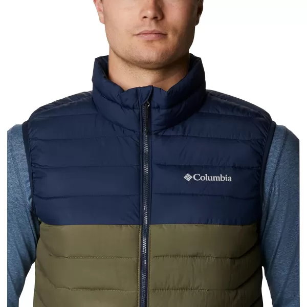 Columbia Mens Powder Lite VestStone GreenCollegiate Navy