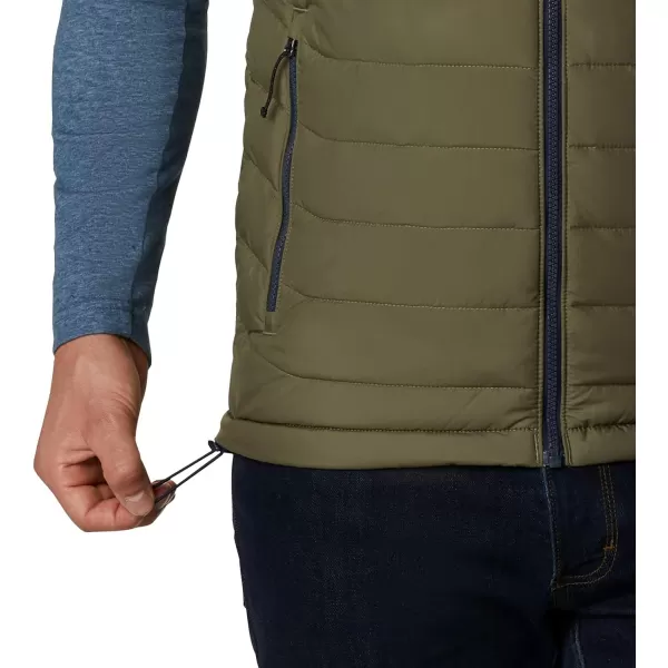 Columbia Mens Powder Lite VestStone GreenCollegiate Navy