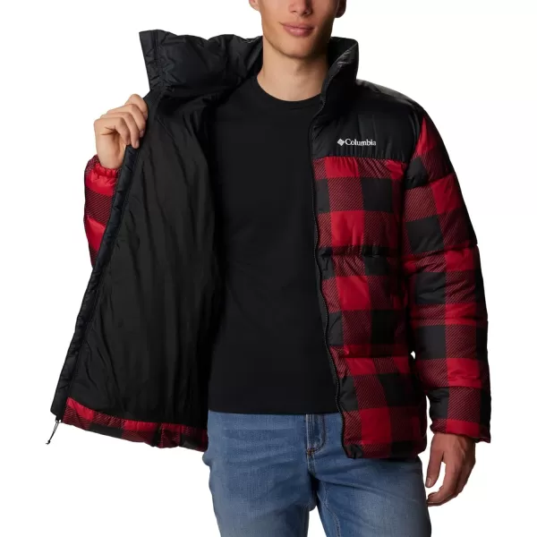 Columbia Mens Puffect Ii JacketMountain Red Check Print Black