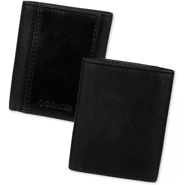 Columbia Mens RFID Trifold WalletBlack Stitch