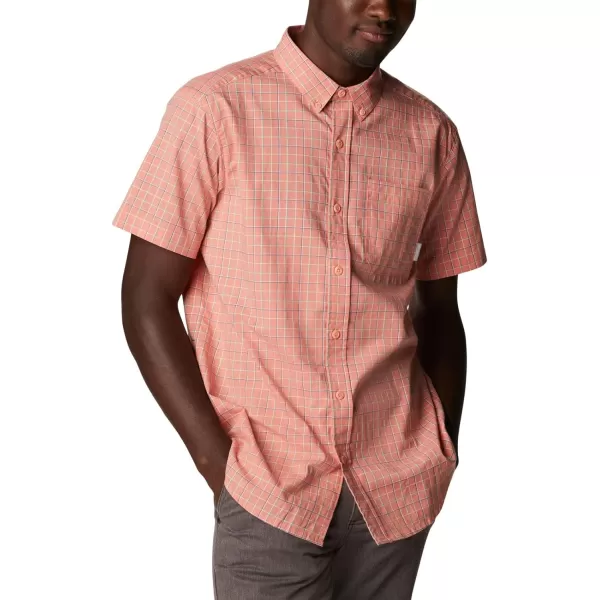 Columbia Mens Rapid Rivers Ii Short Sleeve ShirtCoral Reef Grid