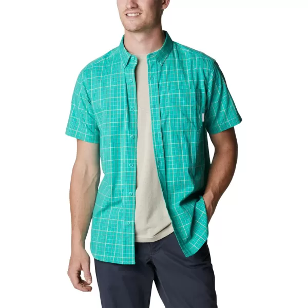 Columbia Mens Rapid Rivers Ii Short Sleeve ShirtElectric Turquoise Grid