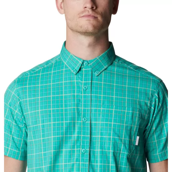 Columbia Mens Rapid Rivers Ii Short Sleeve ShirtElectric Turquoise Grid