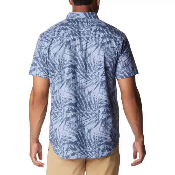 Columbia Mens Rapid Rivers Printed Short Sleeve ShirtBluestone Dye Palms