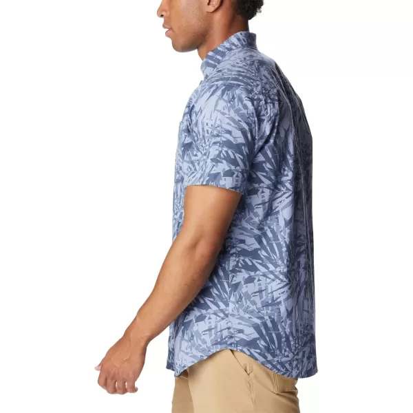 Columbia Mens Rapid Rivers Printed Short Sleeve ShirtBluestone Dye Palms