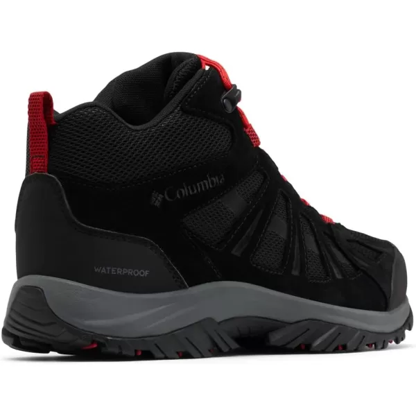 Columbia Mens Redmond Iii Mid Waterproof Hiking ShoeBlackMountain Red