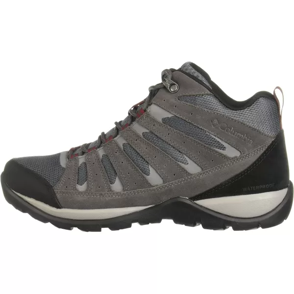 Columbia Mens Redmond V2 Mid Waterproof Hiking ShoeGraphiteRed Jasper