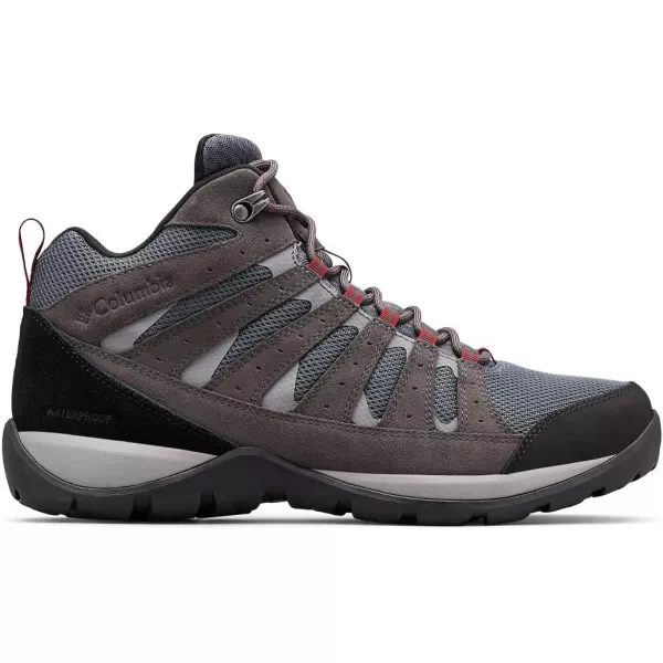 Columbia Mens Redmond V2 Mid Waterproof Hiking ShoeGraphiteRed Jasper