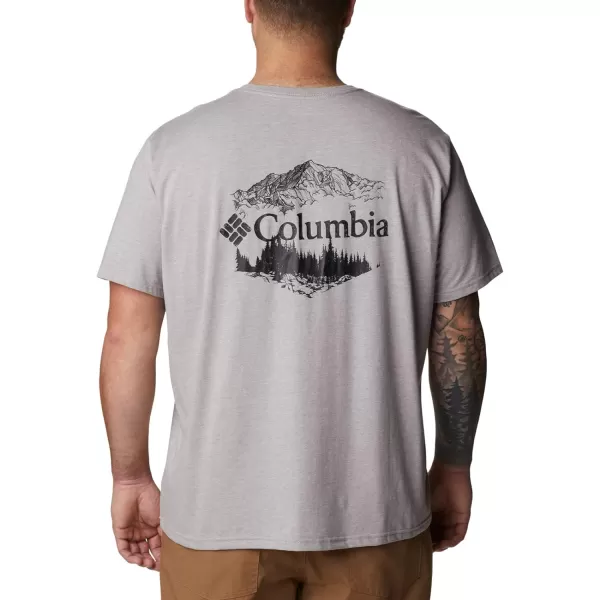 Columbia Mens Rockaway River Back Graphic Short Sleeve TeeColumbia Grey HeatherHex Natured Graphic